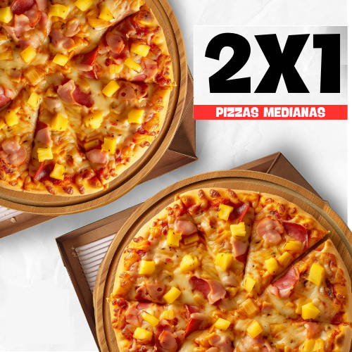 2x1 pizza piña y tocineta