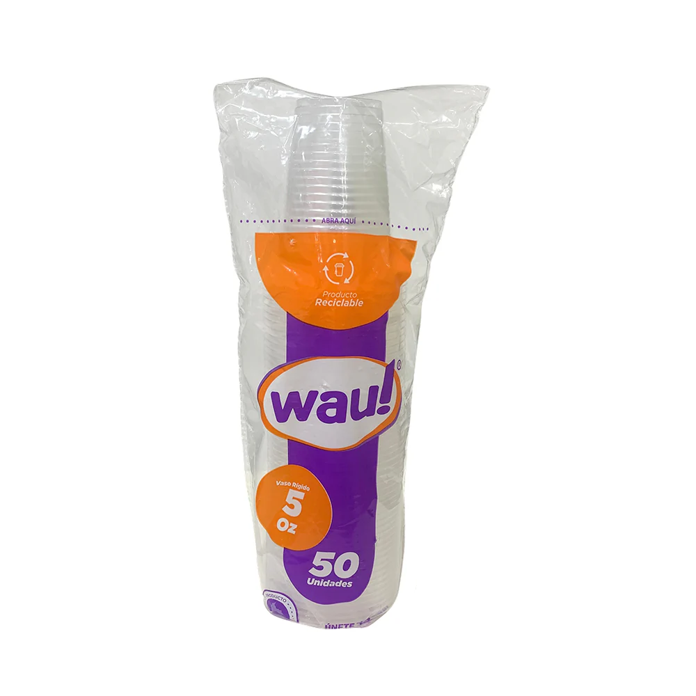 vaso t 5 oz cristal x 50und wau