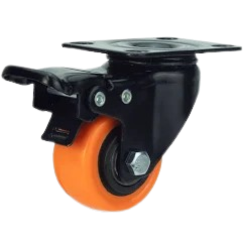 RUEDA CHINA NARANJA 2" con freno