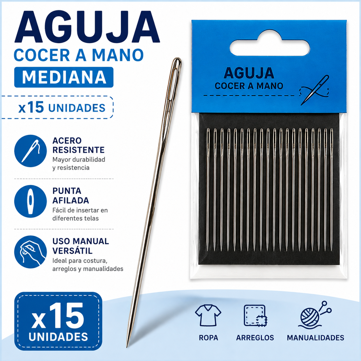 aguja mediana x15